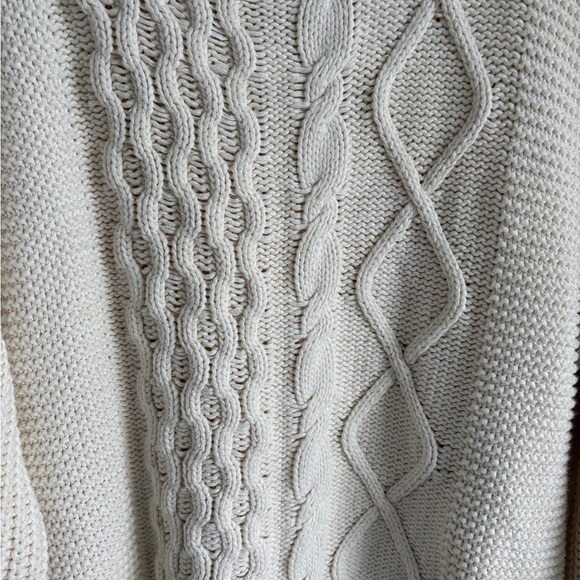 Free People Dream Cable Knit Sweater | Oversized Cream Cozy Boho - Picture 2 of 13